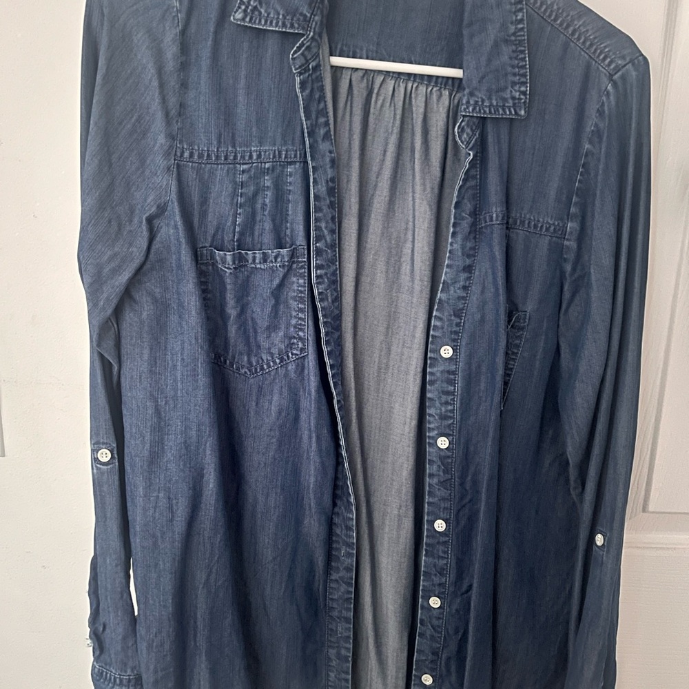 Joie Dark Blue Chambray Button Down Shirt